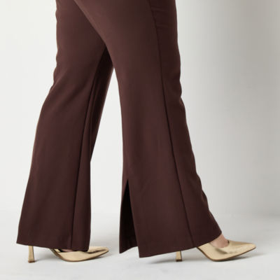 Worthington Plus Womens Wide Leg Trouser