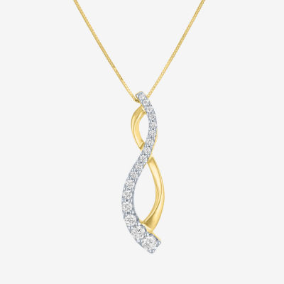 (I1-I2/G-H) Womens 1/3 CT. T.W. Lab Grown White Diamond 10K Gold Pendant Necklace