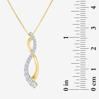 (I1-I2/G-H) Womens 1/3 CT. T.W. Lab Grown White Diamond 10K Gold 18 Inch Pendant Necklace