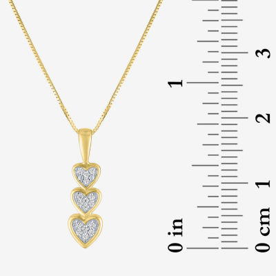 (G-H/I1-I2) Womens Diamond Accent Lab Grown White Diamond 10K Gold Heart Pendant Necklace