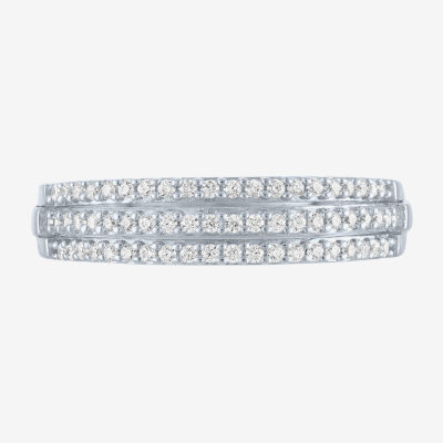 (G-H / I1-I2) Womens 1/4 CT. T.W. Lab Grown White Diamond 10K White Gold Band