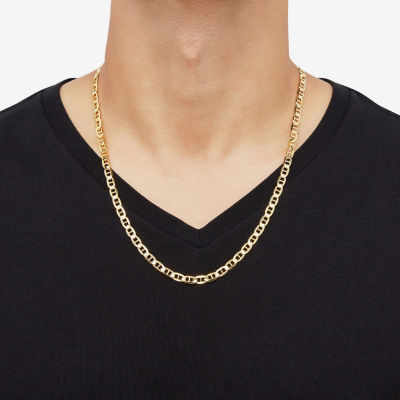 14K Gold Inch Solid Mariner Chain Necklace