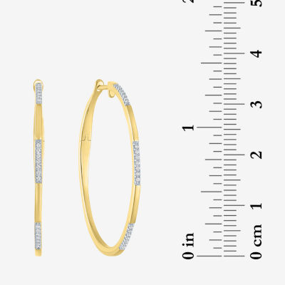 (I1-I2/ G-H) 1/10 CT. T.W. Lab Grown White Diamond 14K Gold Over Silver Sterling Silver Hoop Earrings