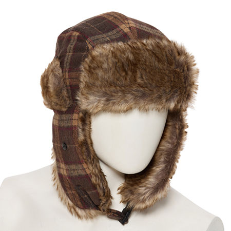 St. John's Bay Fur Mens Trapper Hat, Small-medium, Beige