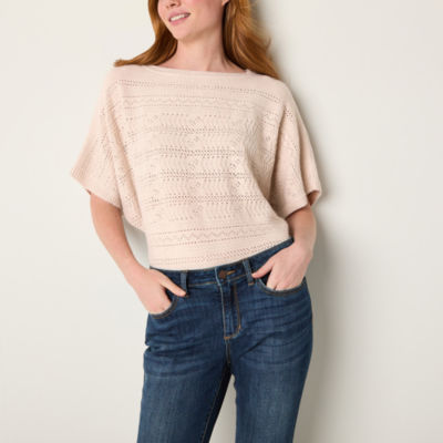Frye and Co. Womens Crew Neck Short Sleeve Pullover Sweater