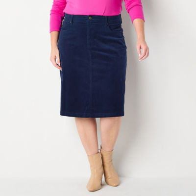 St. John's Bay Womens Midi A-Line Skirt-Plus