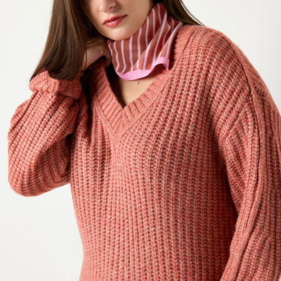 a.n.a Womens V Neck Long Sleeve Pullover Sweater