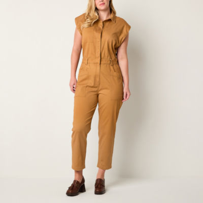 a.n.a Womens Sleeveless Belted Jumpsuit