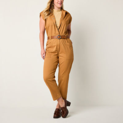 a.n.a Womens Sleeveless Belted Jumpsuit