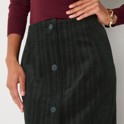 Worthington Womens High Rise Midi Full Skirt