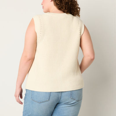 a.n.a Womens V Neck Sweater Vest Plus