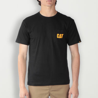 CAT Logo Mens Crew Neck Short Sleeve Pocket T-Shirt