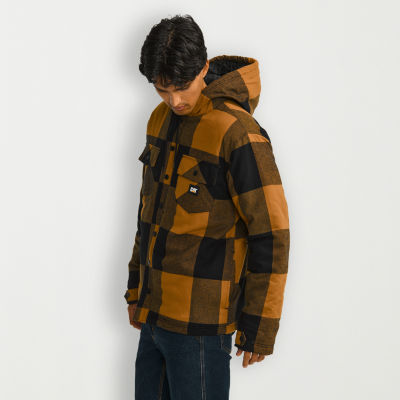 CAT Flannel Mens Hooded Lined Midweight Shirt Jacket