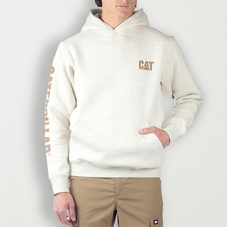 CAT Trademark Banner Mens Long Sleeve Hoodie, X-large, Beige