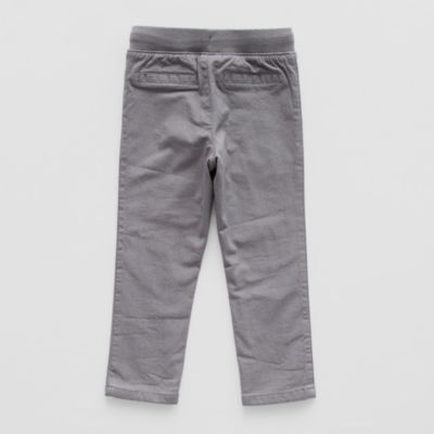 Okie Dokie Toddler & Little Boys Lined Twill Mid Rise Straight Pull-On Pants