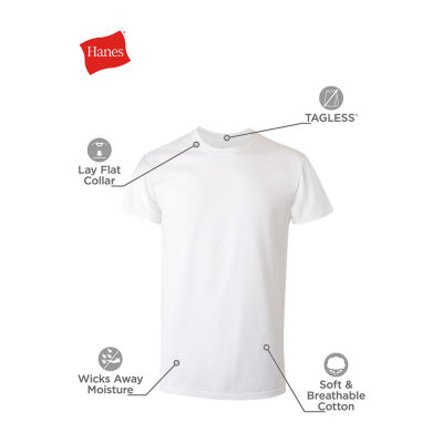 Hanes Cotton Fresh Iq Bonus Pack Mens 5 Short Sleeve Crew Neck T-Shirt