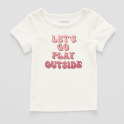 Okie Dokie Toddler & Little Girls U Neck Short Sleeve Graphic T-Shirt