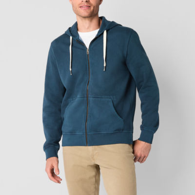 mutual weave Mens Long Sleeve Fleece Zipper Hoodie