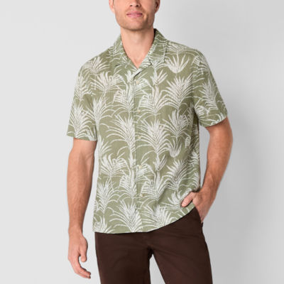 mutual weave Mens Short Sleeve Easy-on + Easy-off Adaptive Camp Shirt