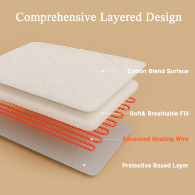 Beautyrest™ Cotton Blend Heated Electric Mattress Pad-5 Heat Settings 10hr Auto off