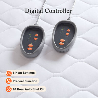Beautyrest™ Cotton Blend Heated Electric Mattress Pad-5 Heat Settings 10hr Auto off