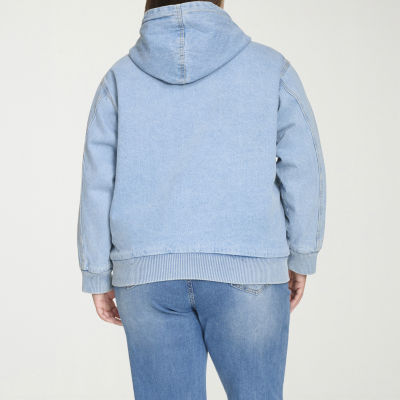 Levi's® Womens Plus Denim Hooded Midweight Bomber Jacket
