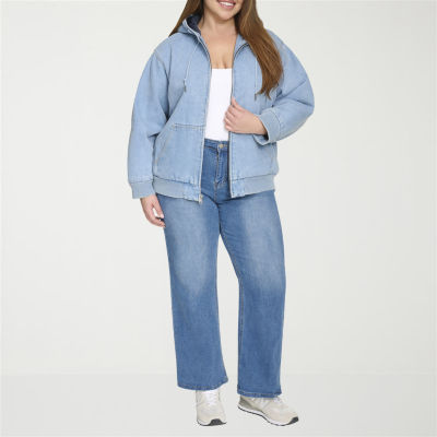 Levi's® Womens Plus Denim Hooded Midweight Bomber Jacket