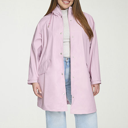 Levi's Womens Hooded Water Resistant Midweight Plus Raincoat, 4x, Pink