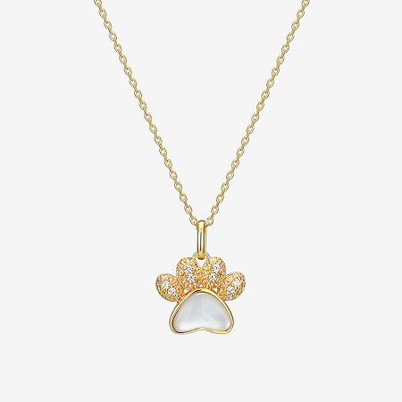 Womens White Mother Of Pearl 18K Gold Over Silver 18 Inch Pendant Necklace, One Size, White