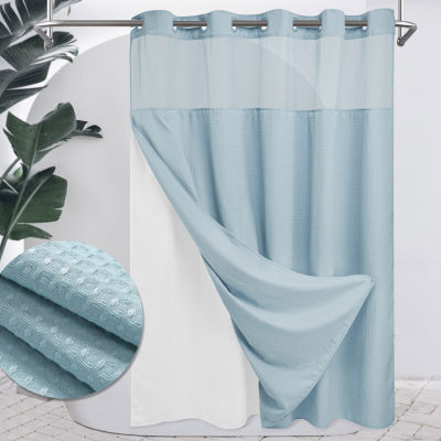 Awesome Home™ No Hook Waffle Snap-In Liner Shower Curtain