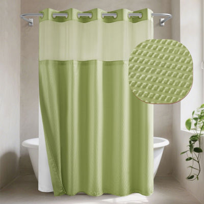 Awesome Home™ No Hook Embossed Snap-In Liner Shower Curtain