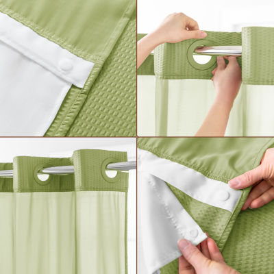 Awesome Home™ No Hook Embossed Snap-In Liner Shower Curtain