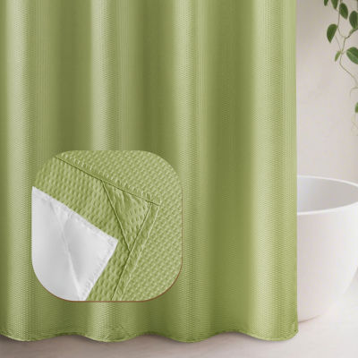Awesome Home™ No Hook Embossed Snap-In Liner Shower Curtain