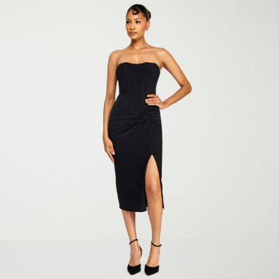 Premier Amour Womens Midi Sweetheart Neck Sleeveless Sheath Dress