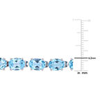 Genuine Blue Topaz Sterling Silver 7.25 Inch Tennis Bracelet
