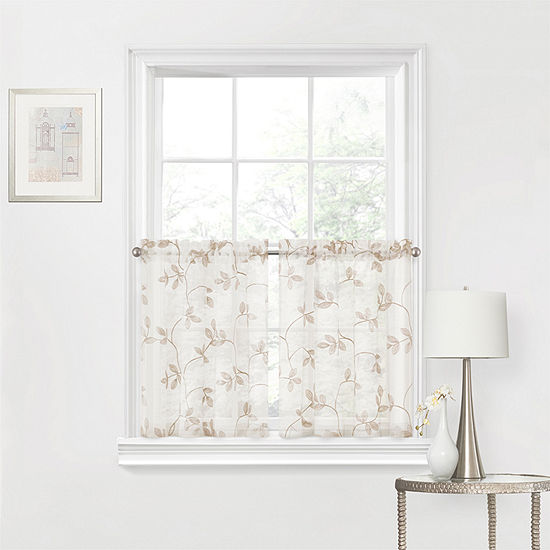 Regal Home Meadow Embroidered 2-pc. Rod Pocket Window Tier