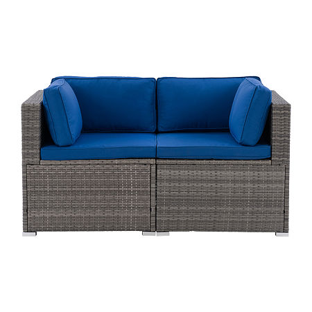 Parksville Collection Patio Loveseat, One Size, Blue