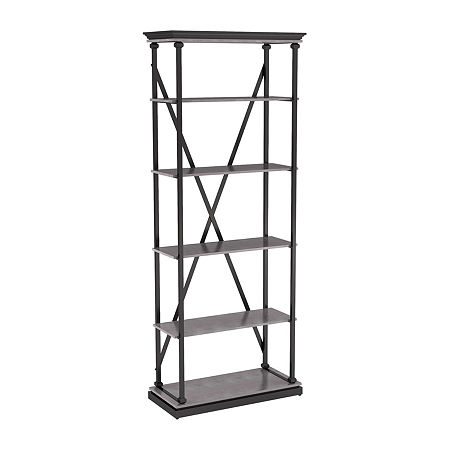 Toggin Home Office Collection 5-Shelf Bookcase, One Size, Gray