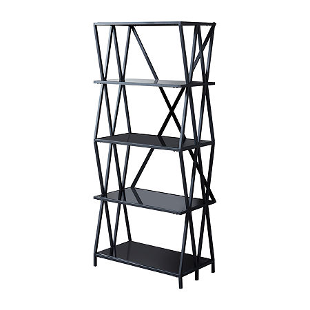 Winside Home Office Collection 5-Shelf Bookcase, One Size, Black