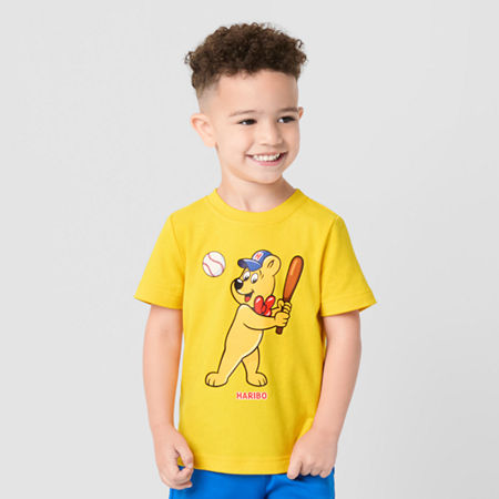 JCPenney x HARIBO Toddler Boys Crew Neck Short Sleeve T-Shirt, 18 Months, Yellow