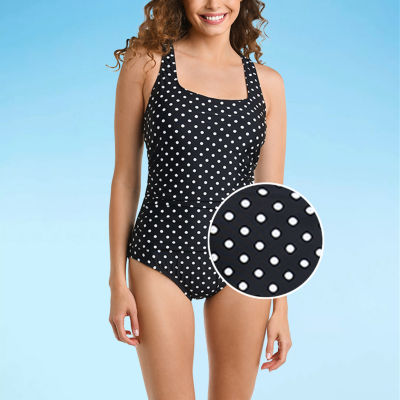 Sonnet Shores Womens Textured Dots One Piece Swimsuit