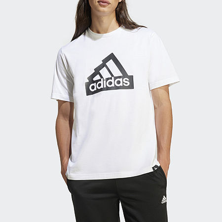 adidas Mens Crew Neck Short Sleeve Graphic T-Shirt, Large, White