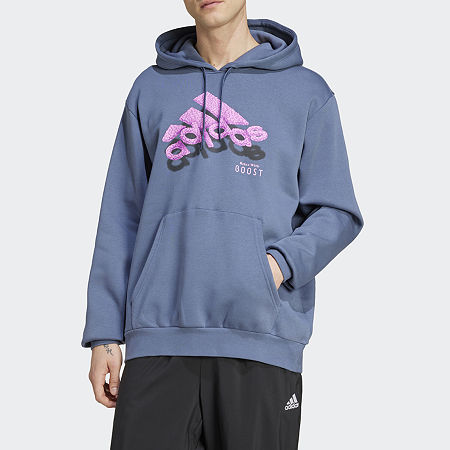 adidas Mens Long Sleeve Active Hoodie, Medium, Blue