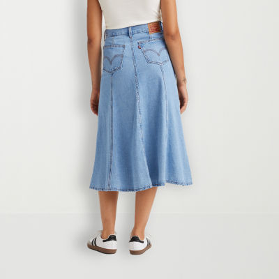 Levi's Womens High Rise Midi Denim Skirt