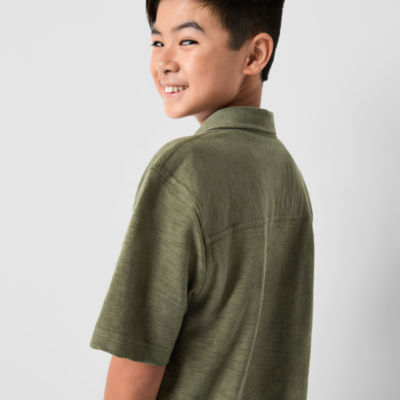 Thereabouts Little & Big Boys Short Sleeve Button-Down Shirt