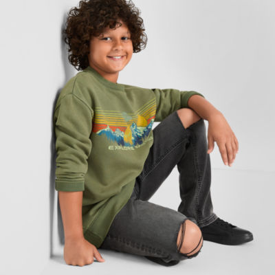 Thereabouts Little & Big Boys Crew Neck Long Sleeve Fleece Sweatshirt