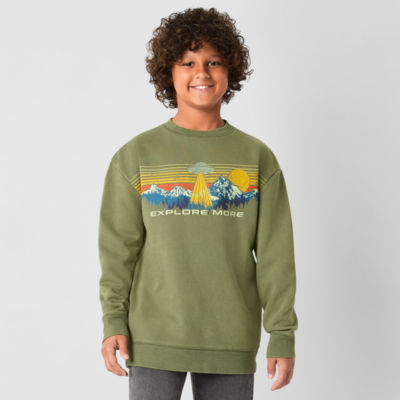 Thereabouts Little & Big Boys Crew Neck Long Sleeve Fleece Sweatshirt