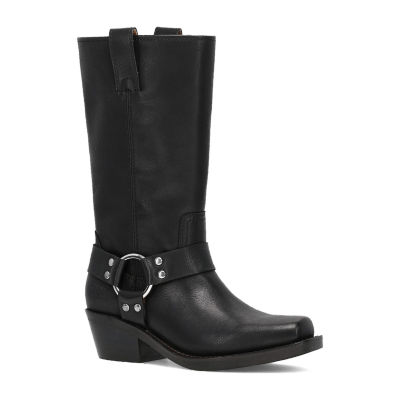 Frye and Co. Womens Lorrie Stacked Heel Motorcycle Boots