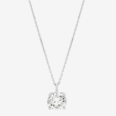 (Si2 / H-I) Womens 3 CT. T.W. Lab Grown White Diamond 14K Gold Round 18 Inch Pendant Necklace