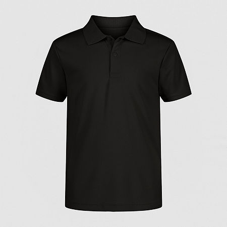 IZOD Little & Big Boys Short Sleeve Wrinkle Resistant Moisture Wicking Polo Shirt, Medium, Black